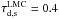 \hbox{$\tau^{\rm LMC}_{\rm d,s} = 0.4$}