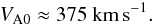 \begin{eqnarray} V_{\rm A0}\approx 375 ~ {\rm km}\,{\rm s}^{-1}. \end{eqnarray}