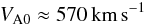 \begin{eqnarray} V_{\rm A0}\approx 570 \, {\rm km}\,{\rm s}^{-1} \end{eqnarray}