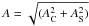 \hbox{$A = \sqrt{(A_{\rm C}^2 + A_{\rm S}^2)}$}