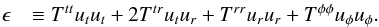\appendix \setcounter{section}{1} \begin{eqnarray} \epsilon & \equiv T^{tt}u_{t}u_{t}+2T^{tr}u_{t}u_{r}+T^{rr}u_{r}u_{r}+T^{\phi\phi}u_{\phi}u_{\phi} . \end{eqnarray}