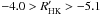 Mathematical equation: \hbox{$-4.0 > R'_{\mathrm{HK}} > -5.1$}