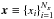 Mathematical equation: \hbox{$\xb \equiv \{ x_i \}_{i=1}^{N_{\xb}}$}