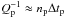 Mathematical equation: \hbox{$Q_{\rm p}^{-1} \approx n_{\rm p} \Delta t_{\rm p}$}