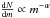 Mathematical equation: \hbox{$\frac{{\rm d}N}{{\rm d}m}\propto m^{-\alpha}$}