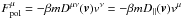 Mathematical equation: \hbox{${F}_{\rm pol}^{\mu}=-\beta m D^{\mu\nu}(\boldsymbol{v})v^{\nu}=-\beta m D_{\|}(\boldsymbol{v})v^{\mu}$}