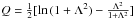 Mathematical equation: \hbox{$Q=\frac{1}{2}\lbrack \ln\,(1+\Lambda^2)-\frac{\Lambda^2}{1+\Lambda^2}\rbrack$}