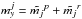 Mathematical equation: \hbox{$m^j_y = \tilde{m_j}^p + \tilde{m_j}^r$}