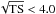 Mathematical equation: \hbox{$\sqrt{\rm TS} <4.0$}