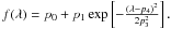 Mathematical equation: \hbox{$f(\lambda)=p_0+p_1\exp\left[-\frac{(\lambda-p_4)^2}{2p_3^2}\right].$}