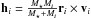 Mathematical equation: \hbox{${\vec h_i} = \frac{\Ms\Mi}{\Ms+\Mi}{\vec r}_i\times {\vec v}_i$}