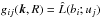 Mathematical equation: \hbox{$g_{ij}({\bm k, R}) = \hat L(b_i; u_j)$}