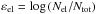 Mathematical equation: \hbox{$\varepsilon_\text{el}= \log\zav{N_\text{el}/N_\text{tot}}$}
