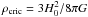 \hbox{$\rho_{\rm cric}=3H_0^2/8\pi G$}