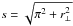 Mathematical equation: \hbox{$s = \sqrt{\pi^2+r_\perp^2}$}