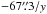 Mathematical equation: \hbox{$-67\farcs3/y$}