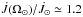 Mathematical equation: \hbox{$\dot{J} (\Omega_\odot) /\dot{J_\odot}\simeq 1.2$}