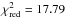 Mathematical equation: \hbox{$\chi^2_{\rm red} = 17.79$}