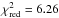 Mathematical equation: \hbox{$\chi^2_{\rm red} = 6.26$}