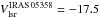 Mathematical equation: \hbox{$V_{\rm{lsr}}^{\rm{IRAS\,05358}}=-17.5$}