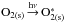 Mathematical equation: \hbox{$\rm O_{2(s)} \mathop{\rightarrow}\limits^{h\nu} O^*_{2(s)}$}