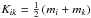 Mathematical equation: \hbox{$K_{ik}=\frac{1}{2}\left(m_i+m_k\right)$}