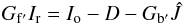 Mathematical equation: \appendix \setcounter{section}{1} \begin{equation} G_{\rm f^\prime} I_{\rm r} = I_{\rm o} -D -G_{\rm b^\prime} \hat{J}\label{eq:int} \end{equation}