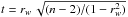 Mathematical equation: \hbox{$t=r_w\,\sqrt{(n-2)/(1-r_w^2)}$}