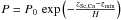 Mathematical equation: \hbox{$P=P_0 \,\exp \left( - \frac{z_{\rm Sc, Ca}-z_{\rm min}}{H} \right)$}