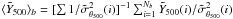 Mathematical equation: \hbox{$\langle \Yscaled \rangle_{b}=[\sum 1/\sigscaled^2(i)]^{-1}\sum_{i=1}^{N_{b}}\Yscaled(i)/\sigscaled^2(i)$}