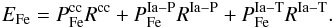 Mathematical equation: \begin{eqnarray} E_{\rm Fe} = P_{\rm Fe}^{\rm cc}R^{\rm cc} + P_{\rm Fe}^{\rm Ia-P}R^{\rm Ia-P} + P_{\rm Fe}^{\rm Ia-T}R^{\rm Ia-T}. \end{eqnarray}