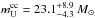 Mathematical equation: \hbox{$m^{\rm cc}_{\rm U}=23.1^{\rm +8.9}_{\rm -4.3}~M_{\odot}$}