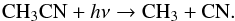 Mathematical equation: \begin{equation} \chem{CH_{3}^{+}}+\chem{HCN}/\chem{HNC} \rightleftharpoons \chem{C_{2}H_{4}N^{+\star}} \rightarrow \chem{C_{2}H_{4}N^{+}} + h\nu, \end{equation}