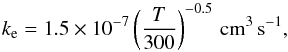 Mathematical equation: \begin{equation} \metcy{} + h\nu \rightarrow \chem{CH_{3}} + \chem{CN}. \end{equation}