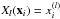 Mathematical equation: \hbox{$X_l(\vec{x}_i)=x^{(l)}_i$}