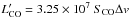 Mathematical equation: \hbox{$L^{\prime}_{\mathrm{CO}} = 3.25 \times 10^7~S_{\mathrm{CO}}\Delta v$}