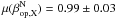 Mathematical equation: \hbox{$\mu(\beta_{\rm op,X}^{\rm N})=0.99\pm0.03$}