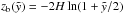 \hbox{$z_{\rm b}(\tilde{y}) =-2 H \ln (1+\tilde{y}/2)$}