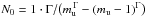 \hbox{$ N_0 = 1 \cdot \Gamma/ \bigl( m_{\rm u}^{\, \Gamma}- (m_{\rm u}-1)^{\Gamma} \bigr)$}