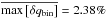 Mathematical equation: \hbox{$\overline{\max\left[\delta q_{\mathrm{bin}}\right]}=2.38\%$}