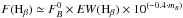 Mathematical equation: \hbox{$F({\rm H}_\beta)\simeq F^0_B\times EW({\rm H}_\beta) \times 10^{(-0.4\cdot m_B)} $}