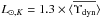 Mathematical equation: \hbox{${L}_{\odot,K} = 1.3\times \langle \overline{\mldyn} \rangle$}