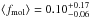 Mathematical equation: \hbox{$\langle f_{\rm mol} \rangle = 0.10^{+0.17}_{-0.06}$}