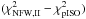 Mathematical equation: \hbox{$(\chi^2_{\rm NFW,II} - \chi^2_{\rm pISO})$}