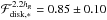 Mathematical equation: \hbox{$\mathcal{F}_{\rm disk,\ast}^{2.2\hr} = 0.85 \pm 0.10$}
