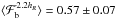 Mathematical equation: \hbox{$\langle \Fbary^{2.2\hr} \rangle=0.57\pm0.07$}