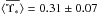 Mathematical equation: \hbox{$\langle\overline{\mls}\rangle= 0.31 \pm 0.07$}