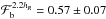 Mathematical equation: \hbox{$\Fbary^{2.2\hr} = 0.57 \pm 0.07$}