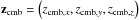\hbox{$\vec{z_{\textrm{cmb}}} = \left( z_{\textrm{cmb},x}, z_{\textrm{cmb},y}, z_{\textrm{cmb},z} \right)$}