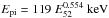 Mathematical equation: \hbox{${E}_{\rm pi} = 119~E_{52}^{0.554}~{\rm keV}$}